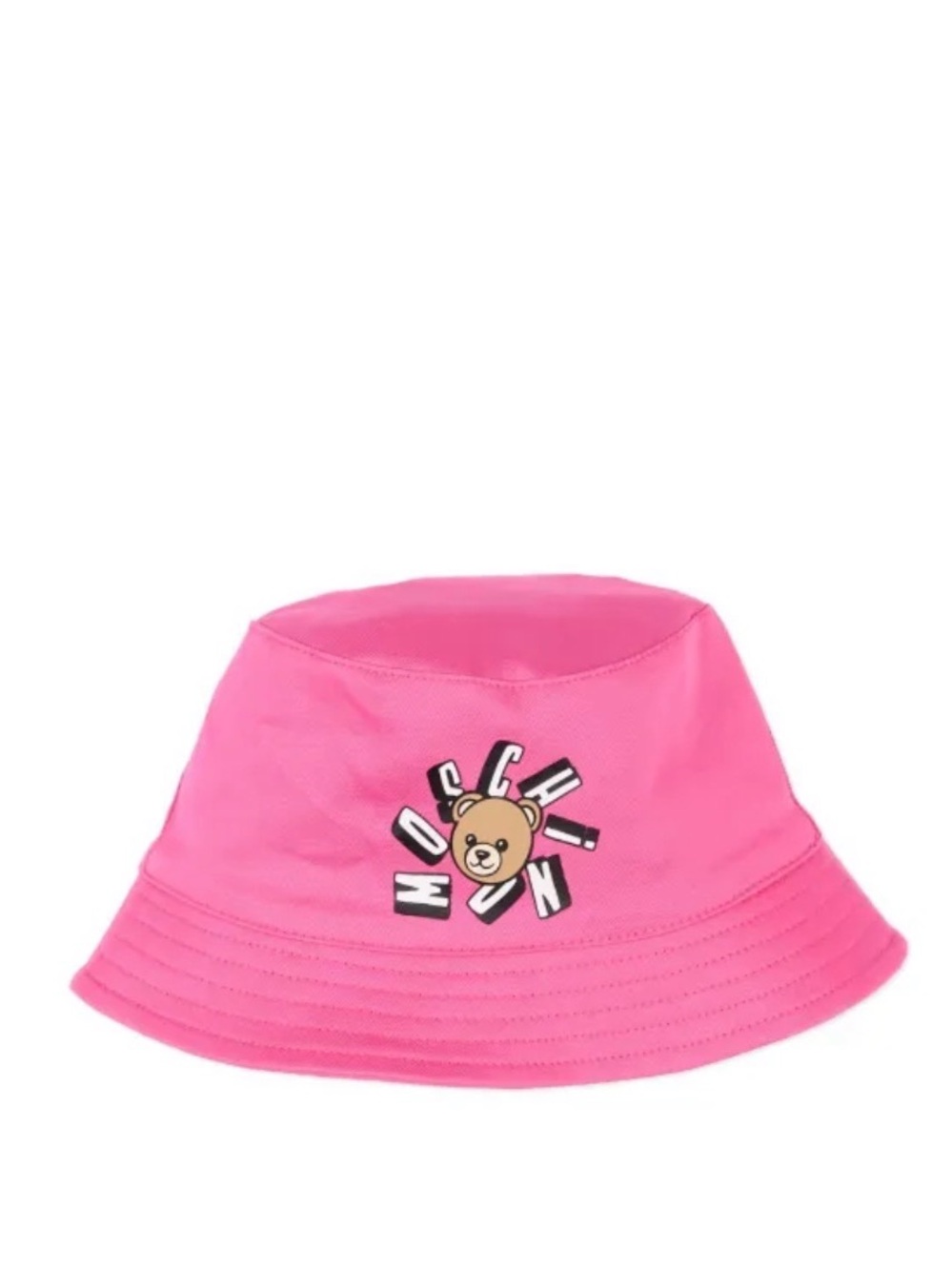 Moschino Kids Hot Pink Teddy Logo Bucket Hat